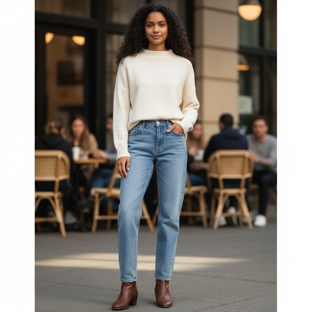 AGOLDE Riley High Rise straight Leg Button Fly Jeans Sz 24 Organic Cotton *flaw*